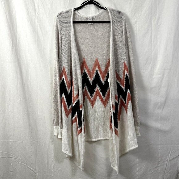 American Rag Cie Cardigan Womens Sz 1X Open Front Chevron Asymmetrical Hem Knit - Picture 1 of 9
